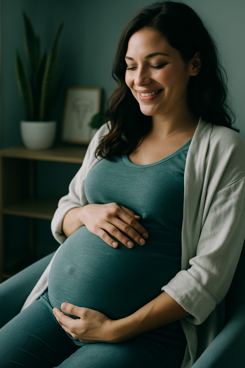 Femme enceinte détendue - Accompagnement maternité par Florence Daillère